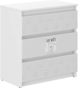 Wooden Toys Detská komoda R-3 BIELY MEDVEDÍK