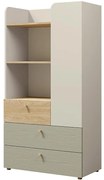 Regál Yuki 6 Eukalyptus/Sivá Béžová/Olejovaný Dub