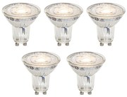 Sada 5 stmievateľných LED žiaroviek GU10 50 mm v Kelvinoch číra 4,9 W 400 lm 2200 – 3000 K