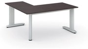 Rohový kancelársky písací stôl PRIMO FLEXIBLE 1600 x 1600 mm, wenge