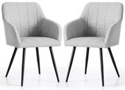 Sada dvoch jedálenských stoličiek LUXANO svetlosivé / čierne nohy (2 ks)