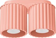 Stropné svietidlo Aura, 2x ružové hliníkové tienidlo, (10 cm)