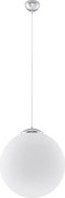 Sollux SL.0264 - Luster na lanku UGO 1xE27/15W/230V priemer 30 cm biela/lesklý chróm
