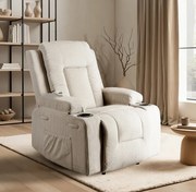 Polohovacie masážne kreslo Falcon béžová menčester