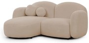 Svetlohnedá rohová pohovka z textílie buklé (ľavý roh/s leňoškou) Orbit – Ropez