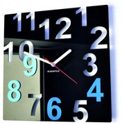 Nástenné hodiny Quartz, nalepovacie dekorácie, 3D zrkadlové nálepky Xmomo FL-z7-RAL9005-5015 HEU-