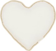 Boho vankúš srdca s bublinkami vanilka 44 cm