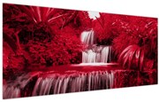 Obraz - Indonézske vodopády v červenej (120x50 cm)