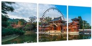 Obraz - Chrám Byodo-in, Japonsko (s hodinami) (90x30 cm)