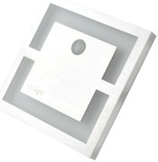 Schodiskové LED svietidlo Quadro, 1x LED 0,6w, 4000k, s, pohybový senzor