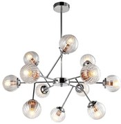 Candellux Chrómový závesný luster Best pre žiarovku 12x E14 30-64806