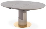Stôl Muscat 120/160 Popolavý/Svetlý Popolavý/Zlatá