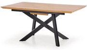 Rozkladací stôl Capital 160/200x90cm Mdf/Oceľ – Dub Zlatá/Čierna