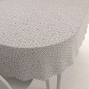 Biante Bavlnený oválny obrus Sandra SA-628 Sivobéžová mozaika na bielom 50x100 cm