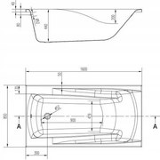 Cersanit Zen, akrylátová vaňa 160x85cm + nožičky, biela, S301-127