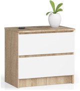 Nočný stolík K60 - dub sonoma/biela