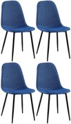 4x Stolička Giverny látka - modrá