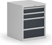 Závesný dielenský box k stolu G8, 4 zásuvky, 560 x 600 x 700 mm, grafit