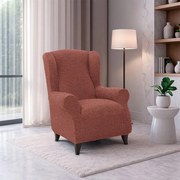 Super strečové poťahy RUBINIA tehlová kreslo ušiak (š. 70 - 95 cm)