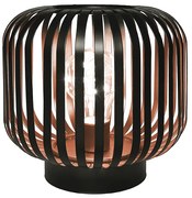 SOLIGHT Kovový oválny lampáš so žiarovkou micro LED, teplá biela, medená, 3xAA, 18cm