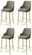 Súprava barových stoličiek Enox Cappuccino and Gold, 4 ks, 4 ks