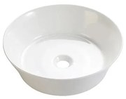 Bathco 4087 - Umývadlo na dosku VOLTA, priemer 42 cm, porcelán/biela