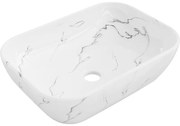 Mexen Rita, umývadlo na dosku 455x325x135 mm, biela-imitácia bieleho kameňa, 21084583