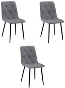 Set troch jedálenských stoličiek LIBRA tmavosivé / čierne nohy (3 ks)