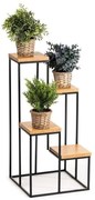 HowHomely Stojan na kvety KASKADA 70x34 čierna/hnedá DD0186