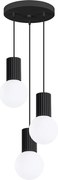 Závesné svietidlo Halo, 3x biele sklenené tienidlo, b, o
