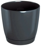 Kvetináč Coubi Round s miskou grafitový