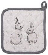 Béžová bavlnená chňapka - podložka s králikom Bunny Buddies - 20*20 cm