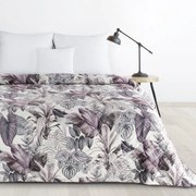 Dekorstudio Zamatový prehoz na posteľ DAVOS2 s rastlinnou potlačou - fialový Rozmer prehozu (šírka x dĺžka): 170x210cm