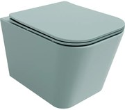 Mexen Teo, závesné WC Rimless s WC doskou slim, duroplast, zelená matná, 30854048