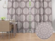 Biante Bavlnený záves Sandra SA-547 Krémové mandaly na béžovosivom 150x140 cm