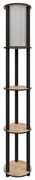 Stojacia lampa s poličkami 1xE27/40W/230V 150 cm čierna/hnedá