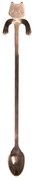 Úzka dlhá lyžička s mačičkou - bronzová - 3 * 20 cm