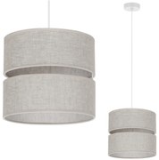 Závesné svietidlo Len, 1x svetlobéžové textilné tienidlo, (fi 20 cm), w