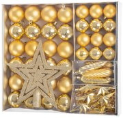 Gule MagicHome Vianoce, sada, 50 ks, 4-5 cm, zlaté, hviezda, girlanda, šiška, na vianočný stromček