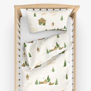 Goldea vianočné detské bavlnené obliečky do postieľky - pásli ovce valaši 90 x 120 a 40 x 60 cm