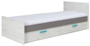 Jednolôžková posteľ 90 cm Rosario R16 (dub craft biely + sivá) (s úl. priestorom). Akcia -20%. Vlastná spoľahlivá doprava až k Vám domov. 1123974