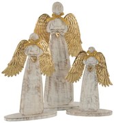 Drevený anjel zo zlatými kriedly - 28*38*2cm