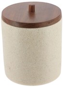 Kúpeľnová nádoba Vegar, béžová/s drevenými prvkami