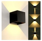 LED Vonkajšie nástenné svietidlo KREON 2xLED/3W/230V IP54 3000K čierna