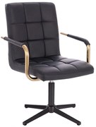 LuxuryForm DESIGN Stolička VERONA GOLD na čiernom kríži - čierna