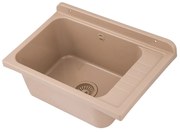 Gamma Selva, univerzálna plastová výlevka 58x38x26,7 cm + sifón, 1-komorová, béžová, GMA-KGS58-B