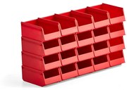 Plastové boxy AJ 9000, séria-75, 170x105x75 mm, 20 ks, červená