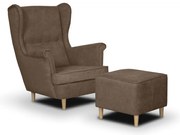 Kreslo s opierkou nôh ELI Hnedá