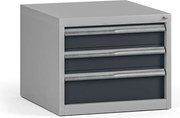 Závesný dielenský box na náradie G345 k pracovným stolom do dielne, 3 zásuvky, 565 x 580 x 450 mm, grafit