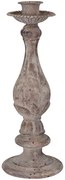 Šedý antik kovový svietnik ArtFerro na úzku sviečku - Ø 12,5*33cm